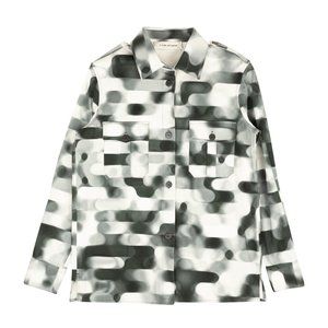 A_PLAN_APPLICATION White/Black Blur Check Button Down Shirt Size S $980